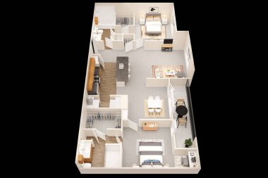 Dairenin mimari modelinin 3D görüntülenmesi planlar, yükseklik, çizim, kat planı, iç tasarım planı diğer belgeler