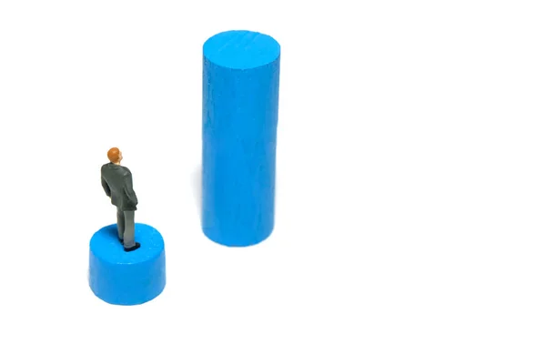 Miniatura Minúsculas Pessoas Brinquedo Figura Fotografia Conceito Lacuna Empresarial Homem — Fotografia de Stock