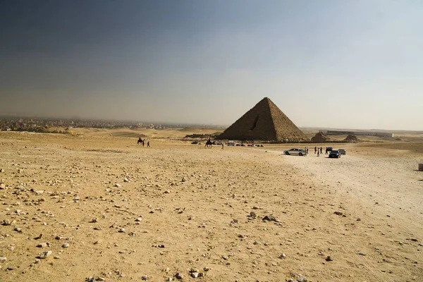Vista Panorámica Las Famosas Pirámides Giza Egipto Patrimonio Humanidad Por — Foto de Stock
