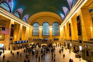 New York City, New York: 11 Kasım 2022 - New York 'taki Iconic Grand Central istasyonunun panoramik manzarası