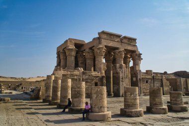 Kom Ombo, Egypt : November 22,2022- Ruins of The Graeco Roman Temple at Kom Ombo in Egypt.