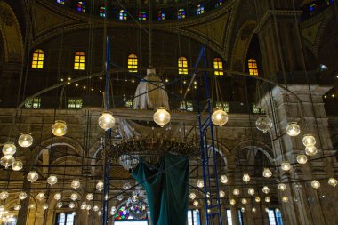 Interior view of the beautiful mosque of Mohammad Ali in Cairo, Egypt