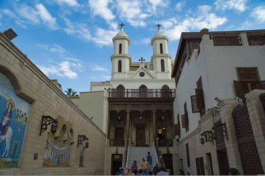 Cairo, Egypt: November 27,2022- A view of Saint Virgin Mary Coptic orthodox church also known as Hanging Church in Cairo, Egypt