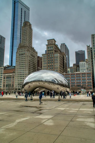 Chicago Usa April 2023 Millennium Park Chicago Aan Cloud Gate — Stockfoto