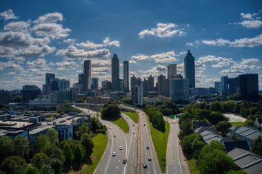  Atlanta 'nın panoramik manzarası Atlanta' daki Jackson caddesi köprüsünden ufuk çizgisi