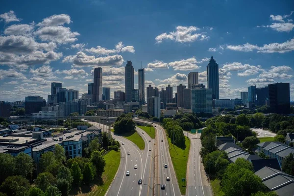 Blick Auf Die Skyline Von Atlanta Von Der Jackson Street — Stockfoto