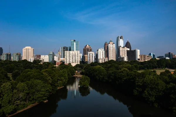 Gyönyörű Panoráma Nyílik Atlanta Belvárosára Clara Völgyére Piedmont Parkra Amelyet — Stock Fotó
