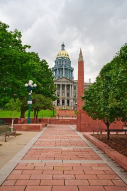 Denver Colorado 'daki Colorado eyalet başkenti manzaralı.