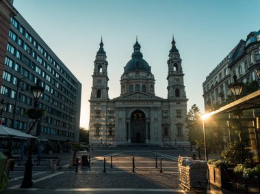 Budapeşte Macaristan 'daki St.Stephens Bazilikası' nın sabah manzarası