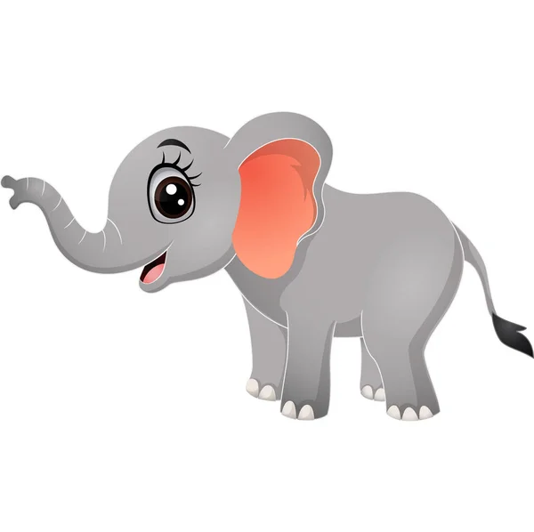 Ilustración Vectorial Dibujos Animados Elefante Bebé Lindo Sobre Fondo Blanco — Archivo Imágenes Vectoriales