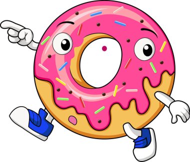 Vector Illustration of Cute donut cartoon mascot character