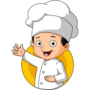 Vector Illustration of Cute chef kid boy cartoon character