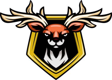 Vector Illustration of Deer head mascot cartoon character