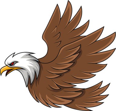 Vector Illustration of Eagle cartoon mascot character flying