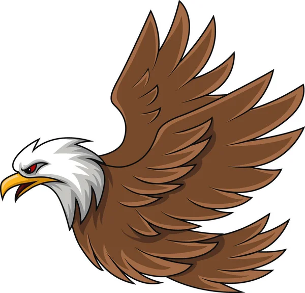 Vector Illustration Eagle Cartoon Mascot Character Flying — Stockvector