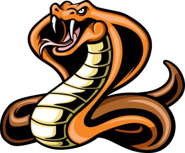 Vector Illustration of Cute king cobra snake on white background