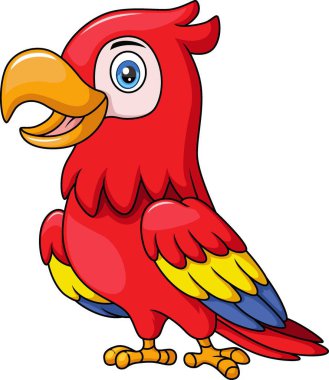Vector illustration of Cute macaw isolated on white background