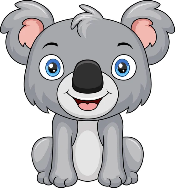 Vektor Illustration Söt Baby Koala Tecknad Sitter — Stock vektor
