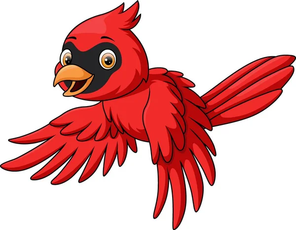 Vektor Illustration Des Niedlichen Kardinalvogel Cartoons Auf Weißem Hintergrund — Stockvektor