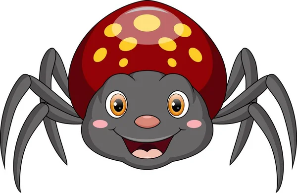 Vektor Illustration Von Cute Spider Cartoon Auf Weißem Hintergrund — Stockvektor