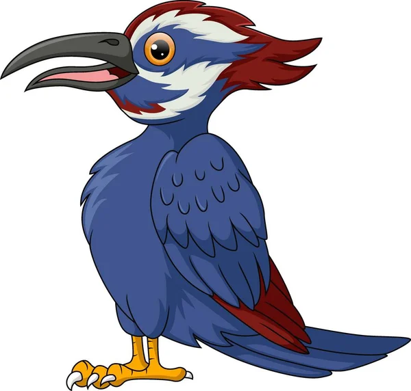 Vector Illustration Cute Woodpecker Bird Cartoon White Background — Stock Vector