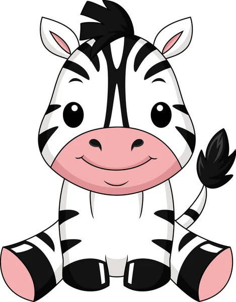 stock vector Vector illustration of Cute baby zebra on white background