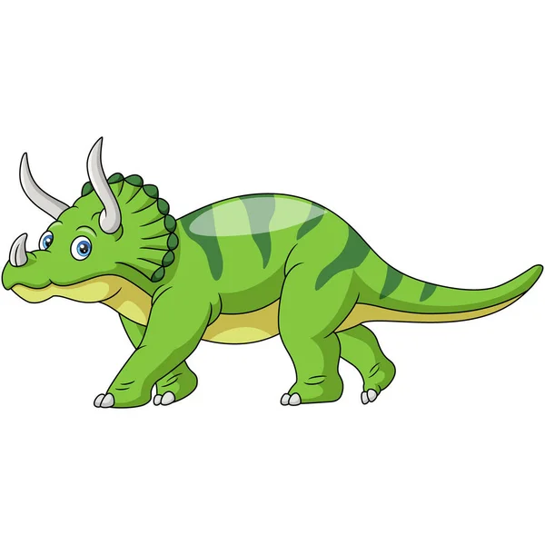 Illustration Vectorielle Dessin Animé Mignon Triceratops Sur Fond Blanc — Image vectorielle