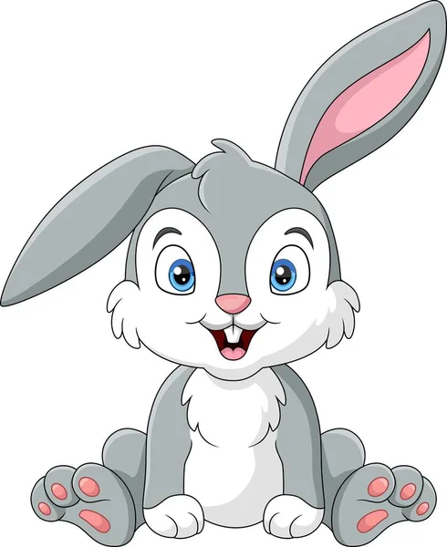 Vector Illustration Von Cute Bunny Cartoon Auf Weißem Hintergrund — Stockvektor