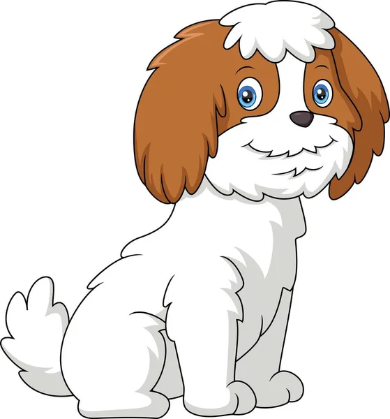 Wektor Ilustracja Cute Dog Kreskówki Białym Tle — Wektor stockowy