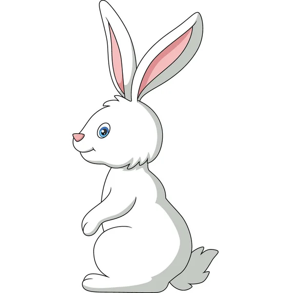 Illustrazione Vettoriale Carino Bianco Coniglietto Cartone Animato Sfondo Bianco — Vettoriale Stock