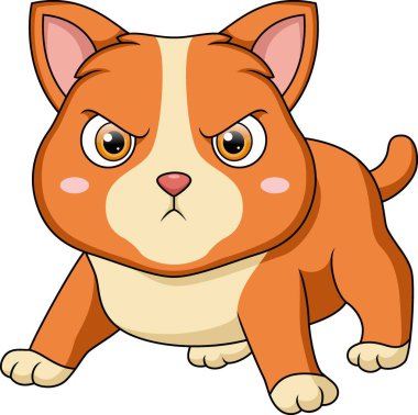 Beyaz arkaplanda Şirin Kızgın Köpek çizgi filminin vektör çizimi