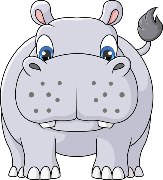 Wektor Ilustracja Cute Baby Hipopotama Kreskówki Białym Tle — Wektor stockowy