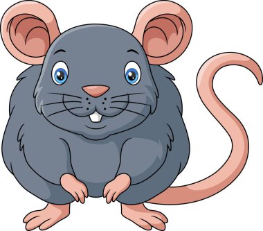 Beyaz arkaplanda Şirin Fare çizgi filminin vektör çizimi