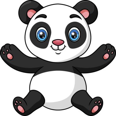 Şirin bebek karikatür pandanın vektör çizimi