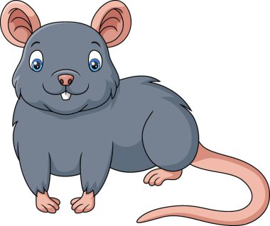 Beyaz arkaplanda Şirin Fare çizgi filminin vektör çizimi