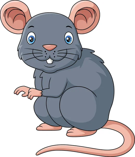 Vektor Illustration Von Cute Mouse Cartoon Auf Weißem Hintergrund — Stockvektor
