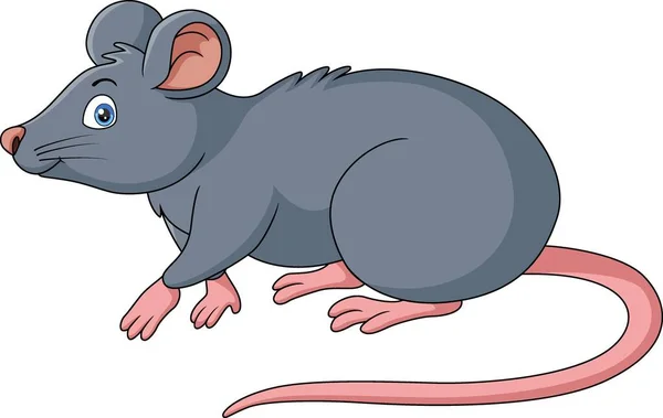 Vektor Illustration Von Cute Mouse Cartoon Auf Weißem Hintergrund — Stockvektor