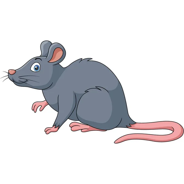 Vektorová Ilustrace Roztomilé Kreslené Myš Bílém Pozadí — Stockový vektor