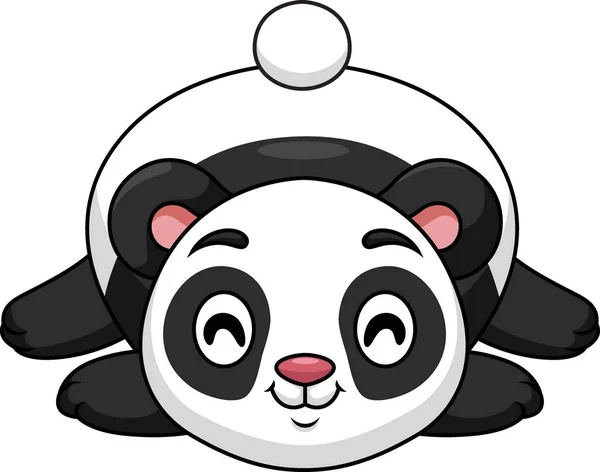 可爱的卡通熊猫小睡的病媒图解 — 图库矢量图片