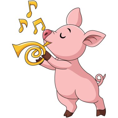 Altın trompet çalan şirin domuz çizgi filminin temsilcisi.