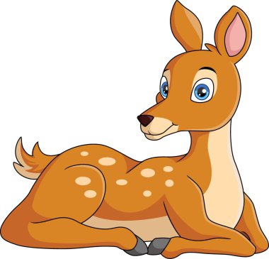 Vector illustration of Cute deer cartoon on white background