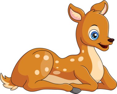 Vector illustration of Cute deer cartoon on white background
