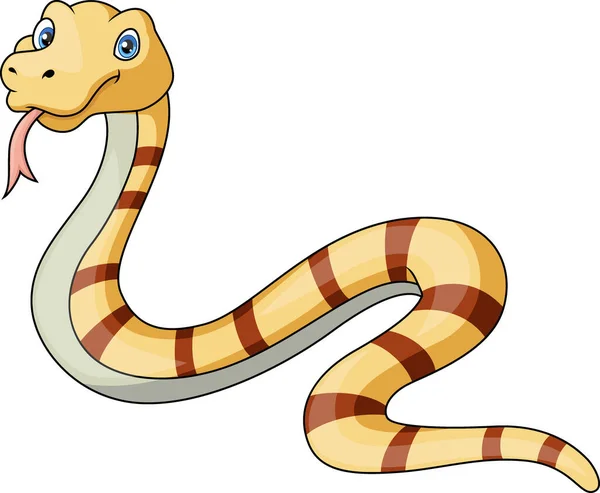 Vector Illustration Cute Snake Cartoon White Background — Stock Vector