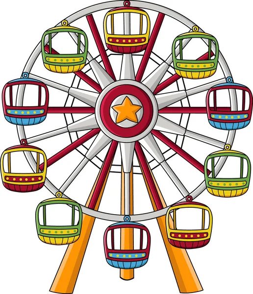 Ilustración Vectorial Rueda Ferris Colores Sobre Fondo Blanco — Vector de stock