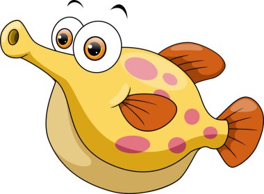 Beyaz arka planda şirin tropikal balıklar