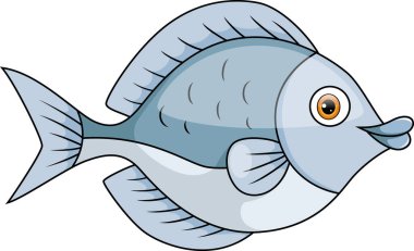 Beyaz zemin üzerinde şirin tropikal balıkların vektör çizimi