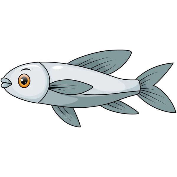 Vector Illustration Cute Sea Fish White Background — Stock Vector