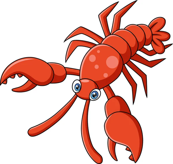 Vector Illustration Cute Lobster Cartoon White Background — Stock Vector