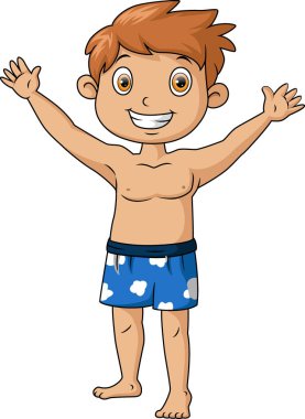 Şirin, mutlu çocuk çizgi filminin vektör çizimi