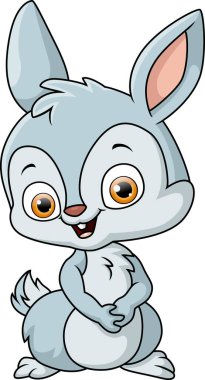 Beyaz arka planda şirin tavşan çizgi filminin vektör çizimi